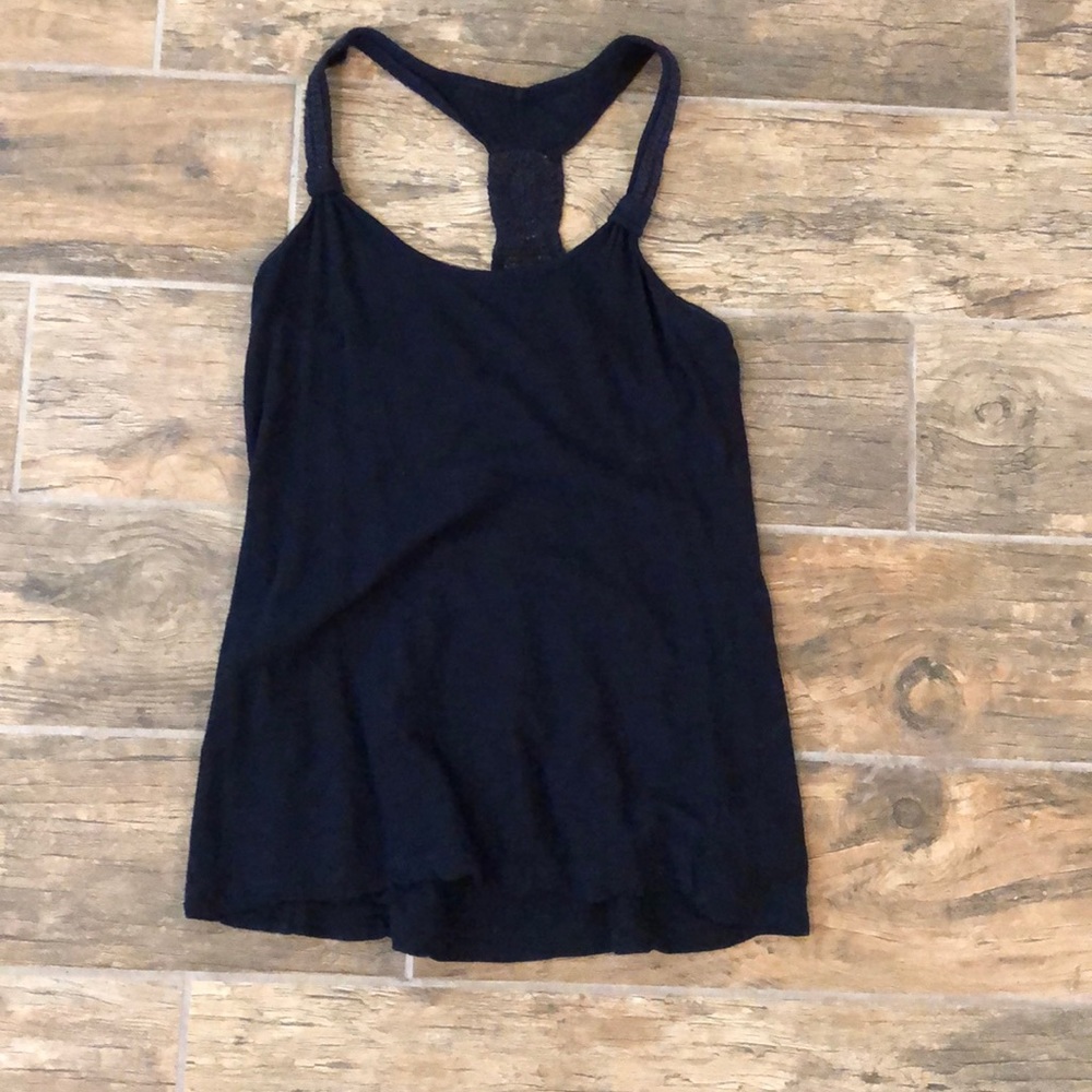 Navy tank, knit back